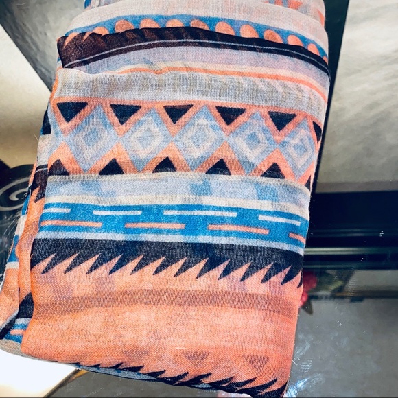 Neon Geometric Tribal Pattern Infinity Scarf - Picture 5 of 6